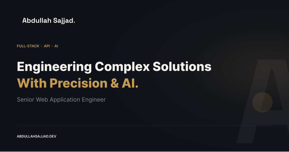 Abdullah Sajjad | Senior Web Application Engineer | Top 3% Toptal